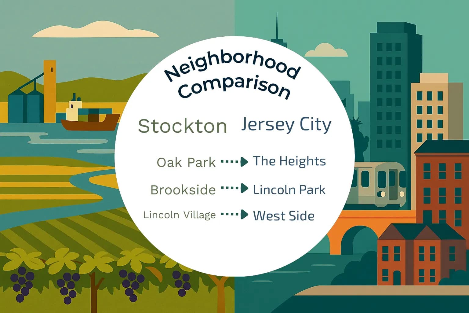 Stockton vs Jersey City Neighborhood Comparison