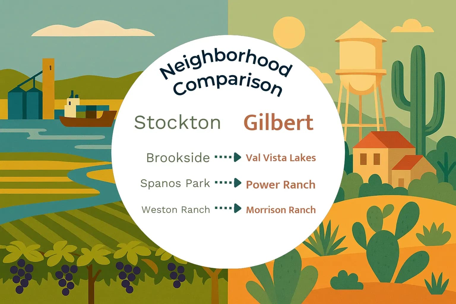 Stockton vs Gilbert Neighborhood Comparison