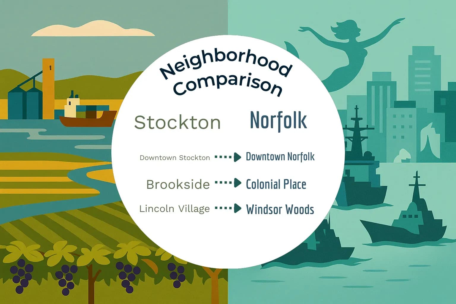 Stockton vs Norfolk Neighborhood Comparison