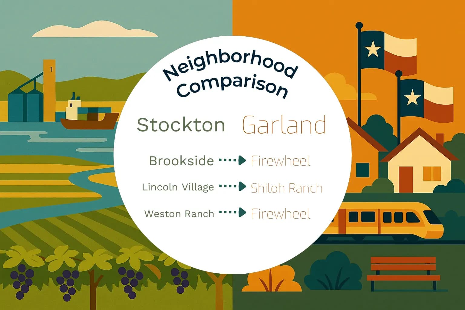 Stockton vs Garland Neighborhood Comparison