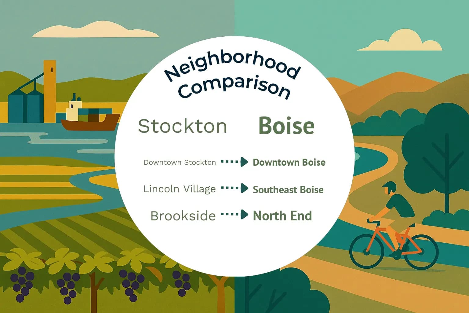 Stockton vs Boise Neighborhood Comparison