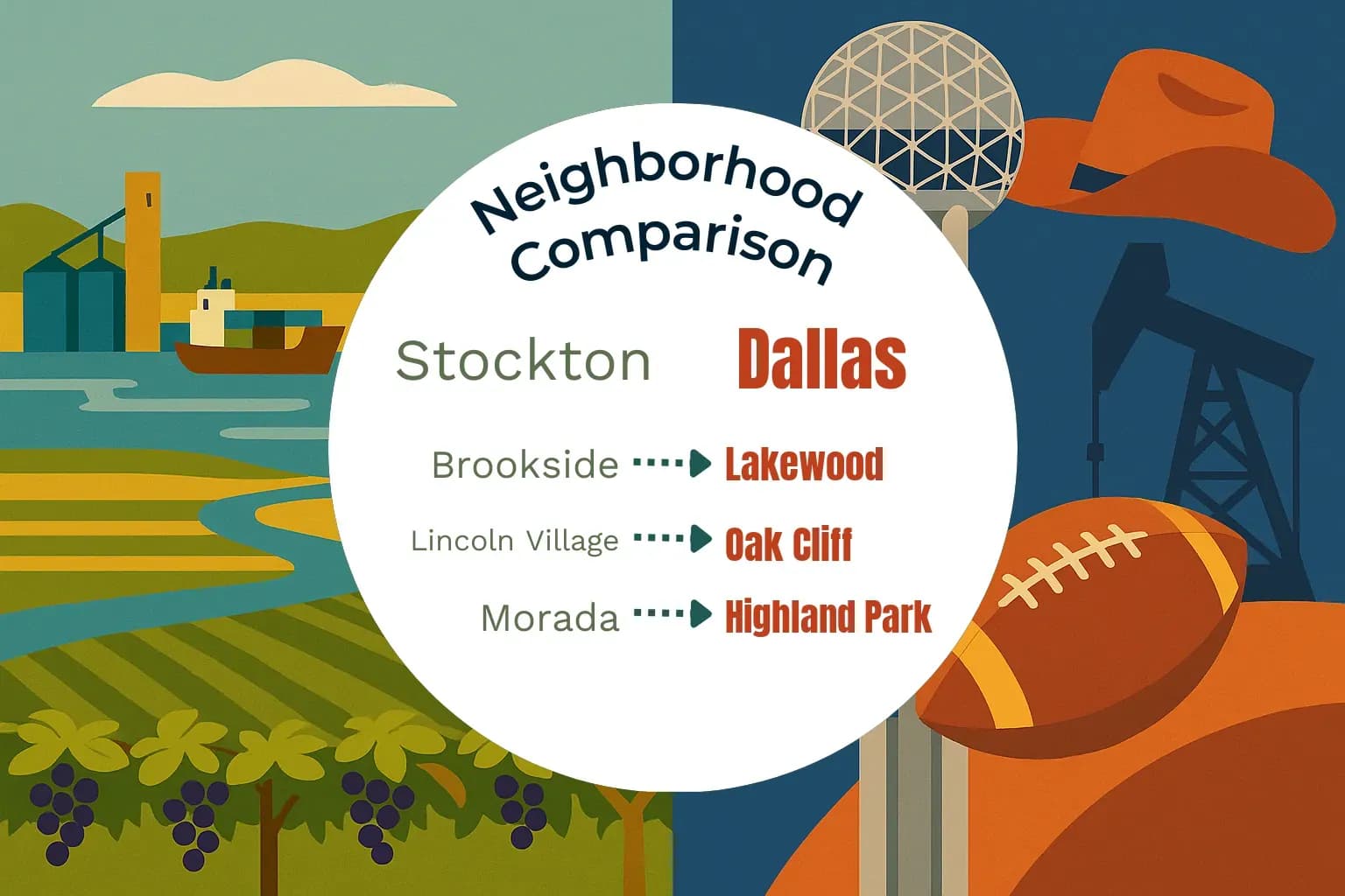 Stockton vs Dallas Neighborhood Comparison
