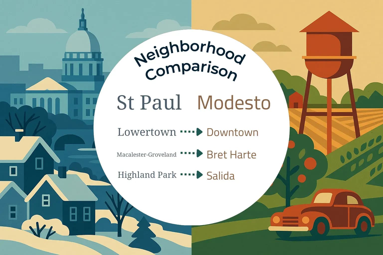 St. Paul vs Modesto Neighborhood Comparison
