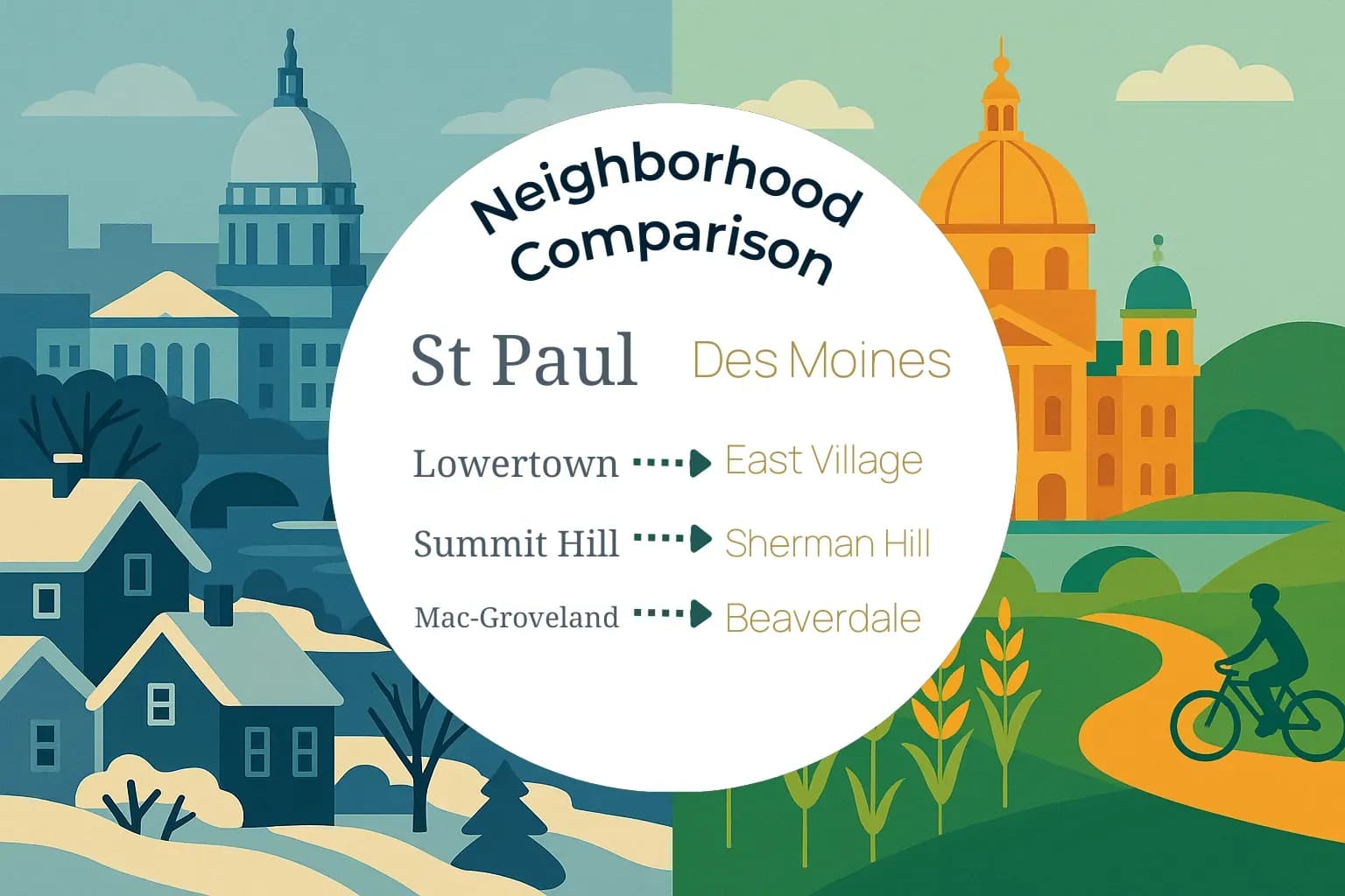 St. Paul vs Des Moines Neighborhood Comparison