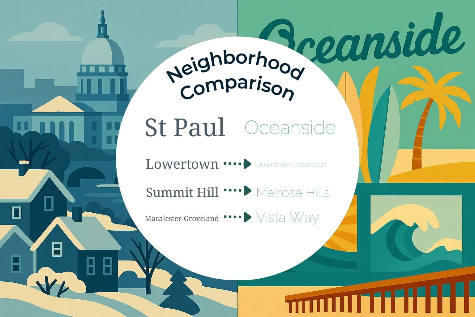 St. Paul vs Oceanside Neighborhood Comparison