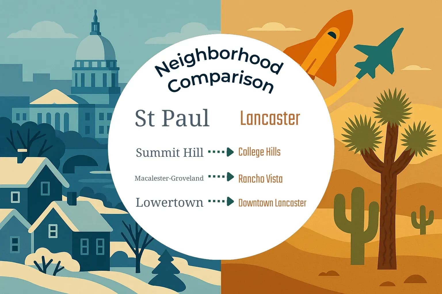 St. Paul vs Lancaster Neighborhood Comparison