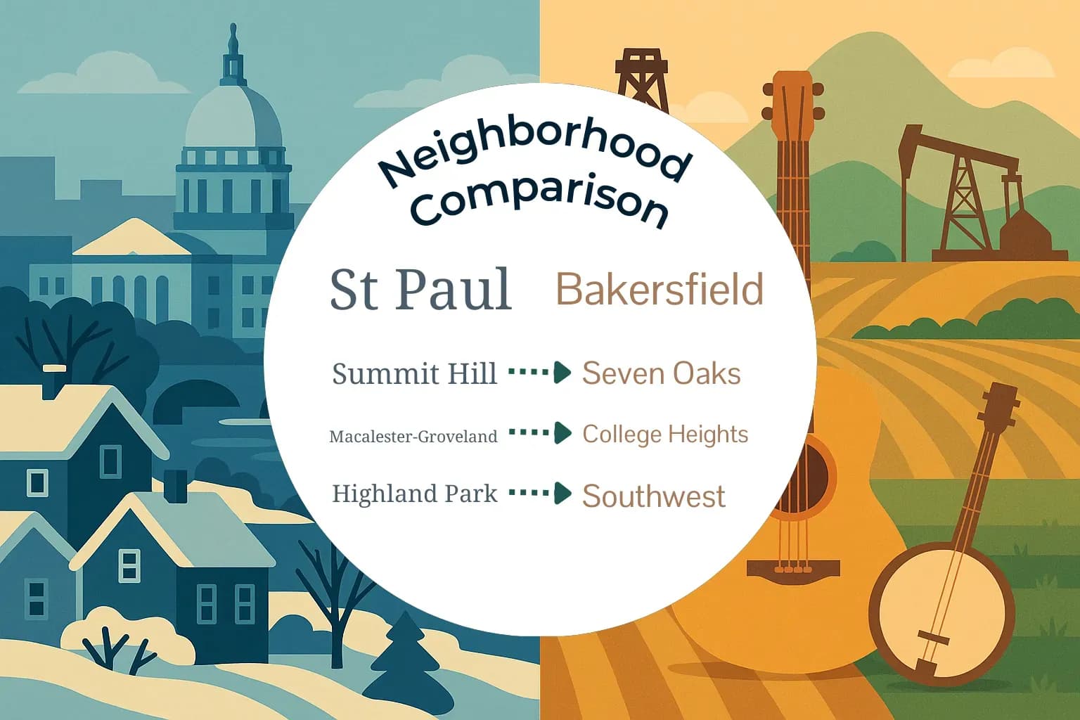 St. Paul vs Bakersfield Neighborhood Comparison