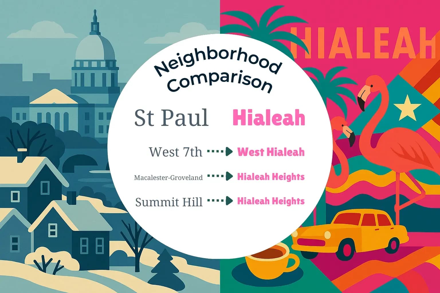 St. Paul vs Hialeah Neighborhood Comparison