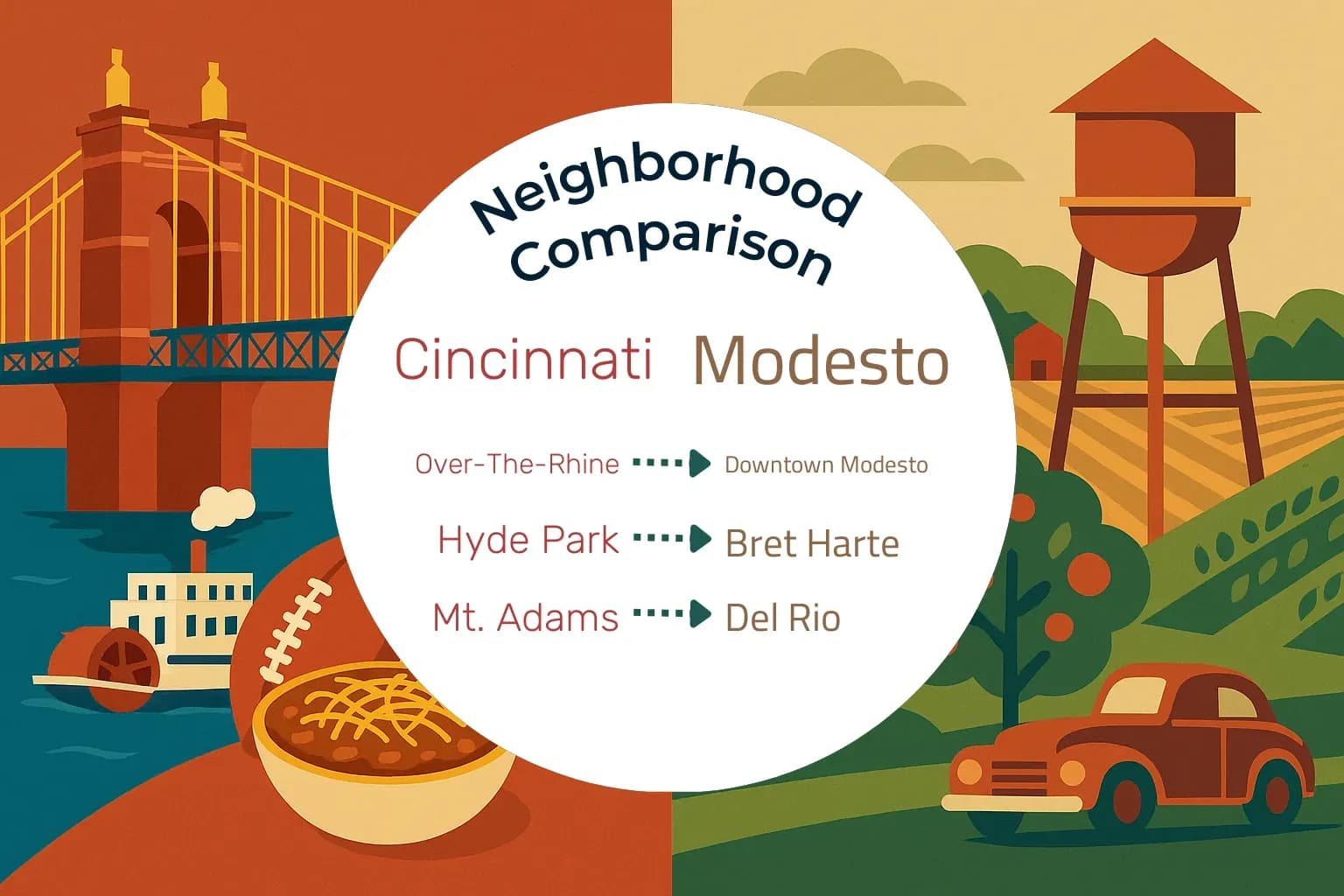 Cincinnati vs Modesto Neighborhood Comparison