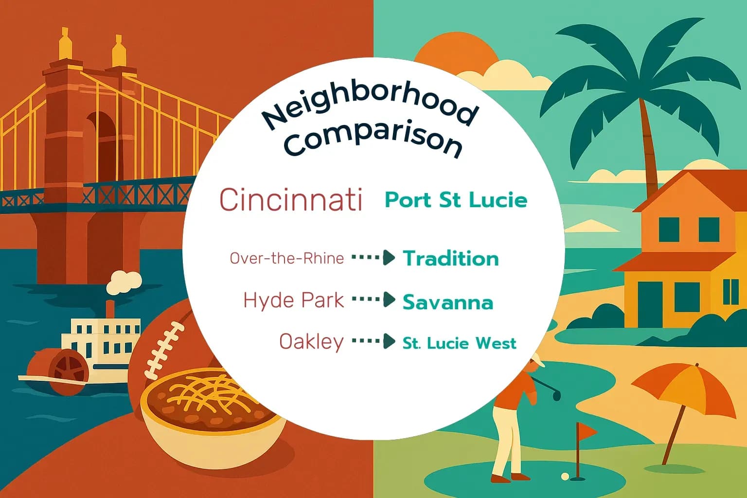 Cincinnati vs Port St. Lucie Neighborhood Comparison