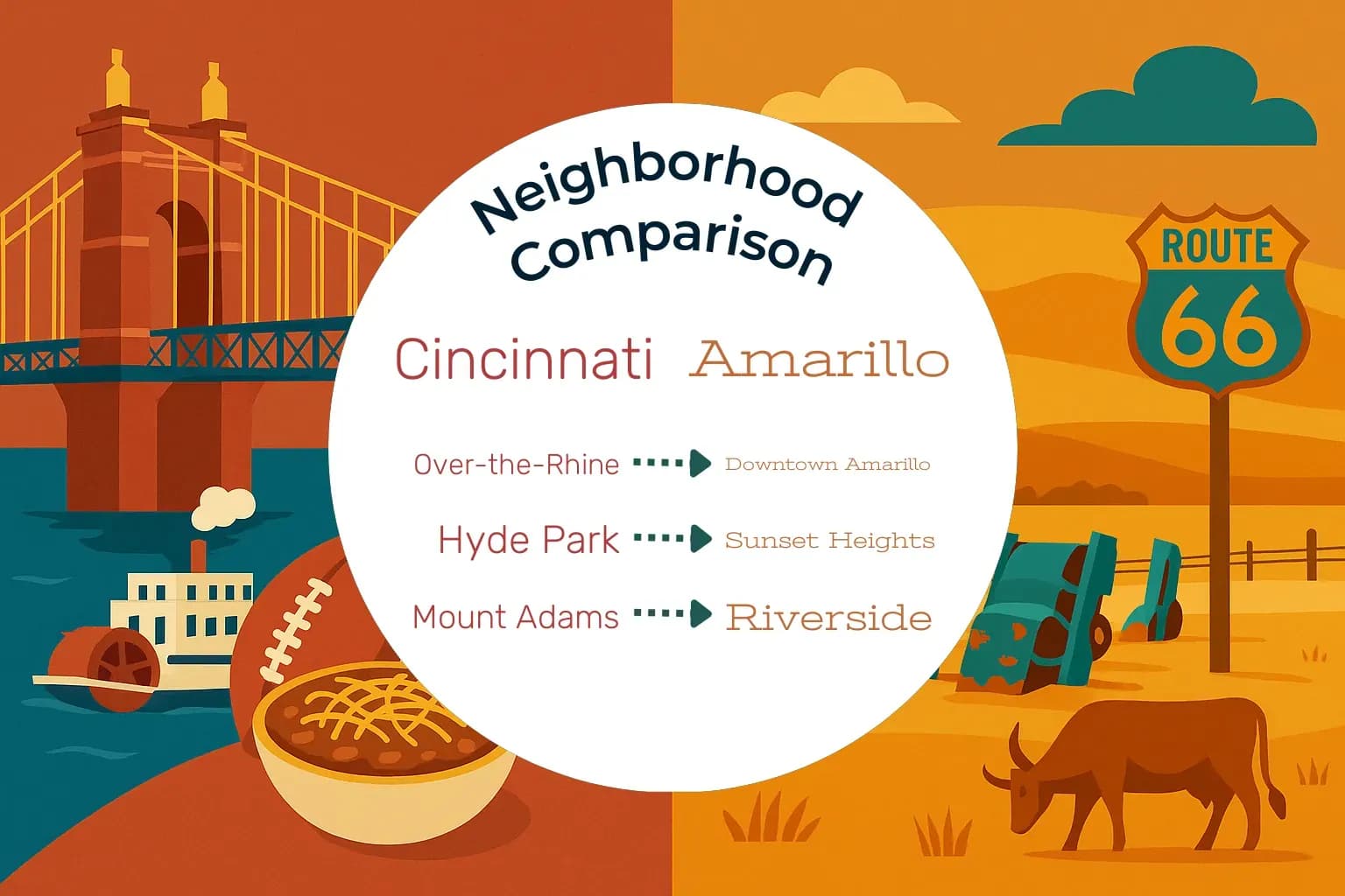Cincinnati vs Amarillo Neighborhood Comparison