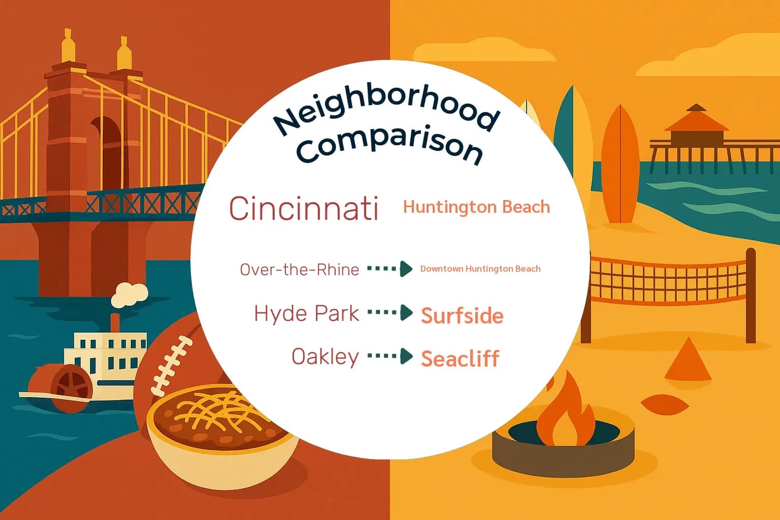 Cincinnati vs Huntington Beach Neighborhood Comparison