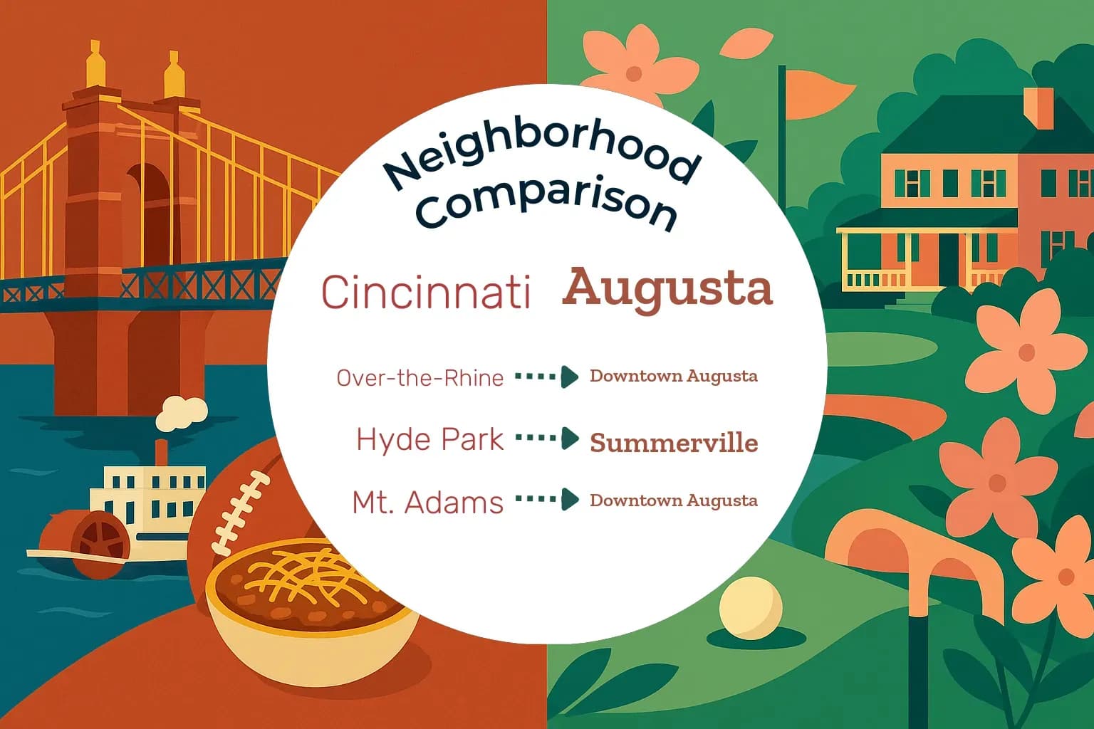 Cincinnati vs Augusta Neighborhood Comparison