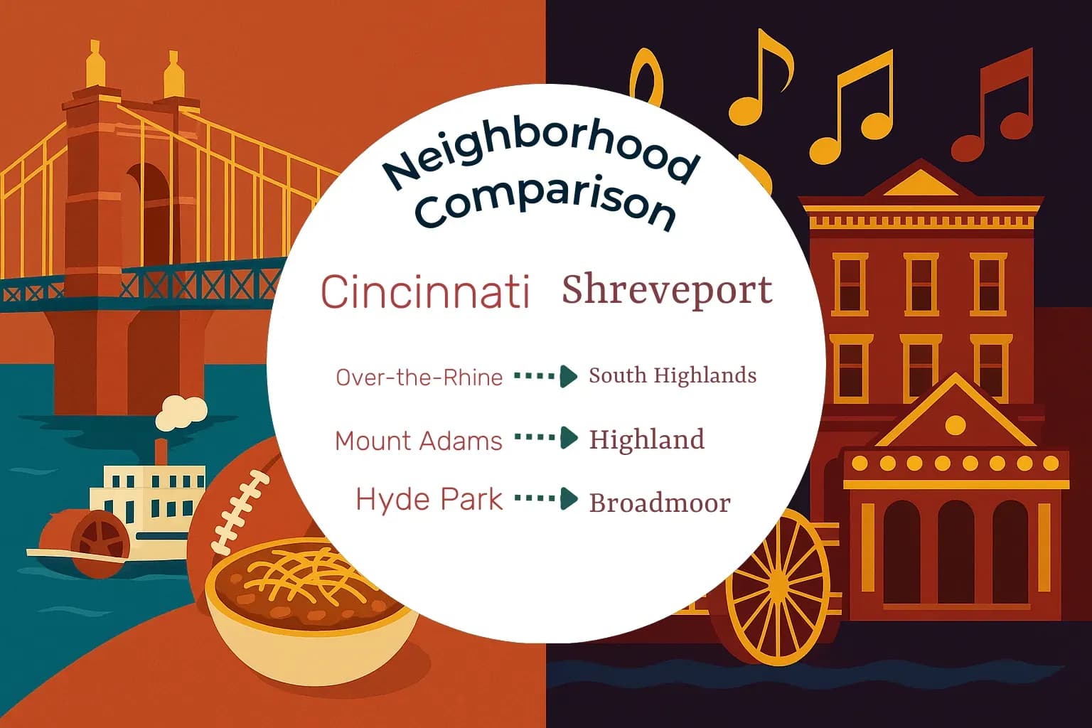 Cincinnati vs Shreveport Neighborhood Comparison