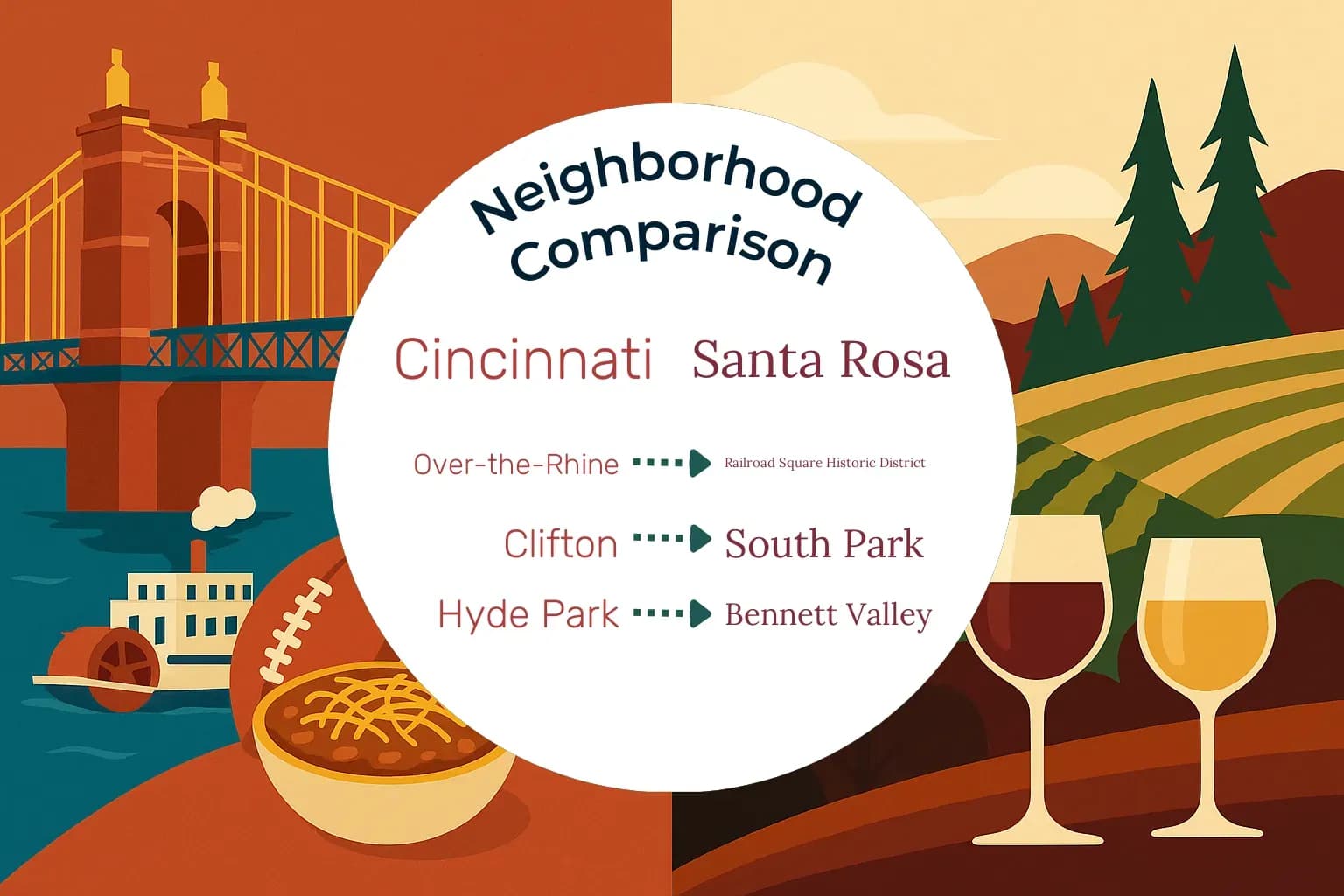 Cincinnati vs Santa Rosa Neighborhood Comparison