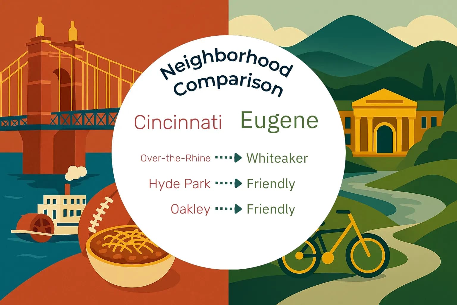 Cincinnati vs Eugene Neighborhood Comparison