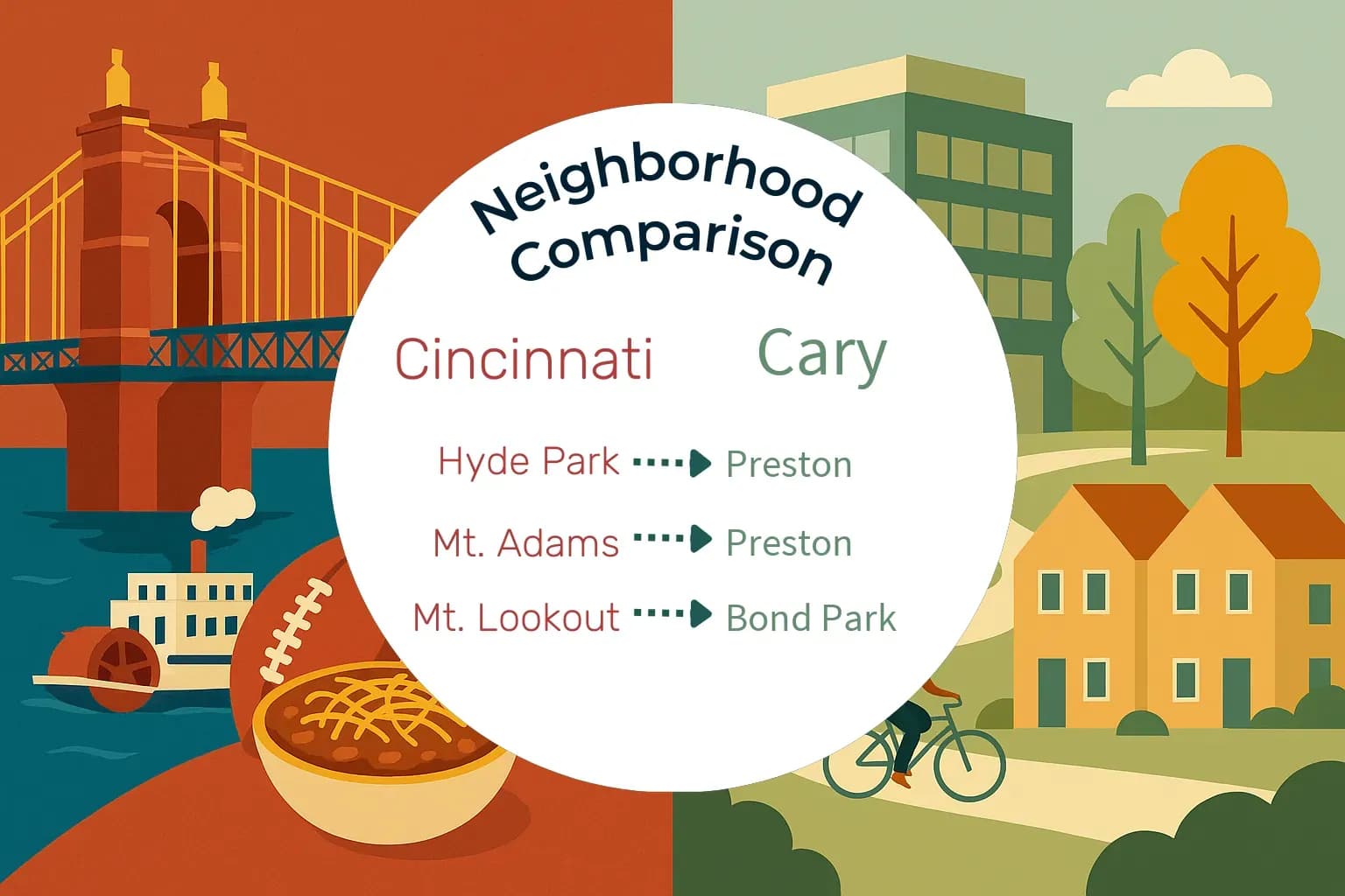 Cincinnati vs Cary Neighborhood Comparison