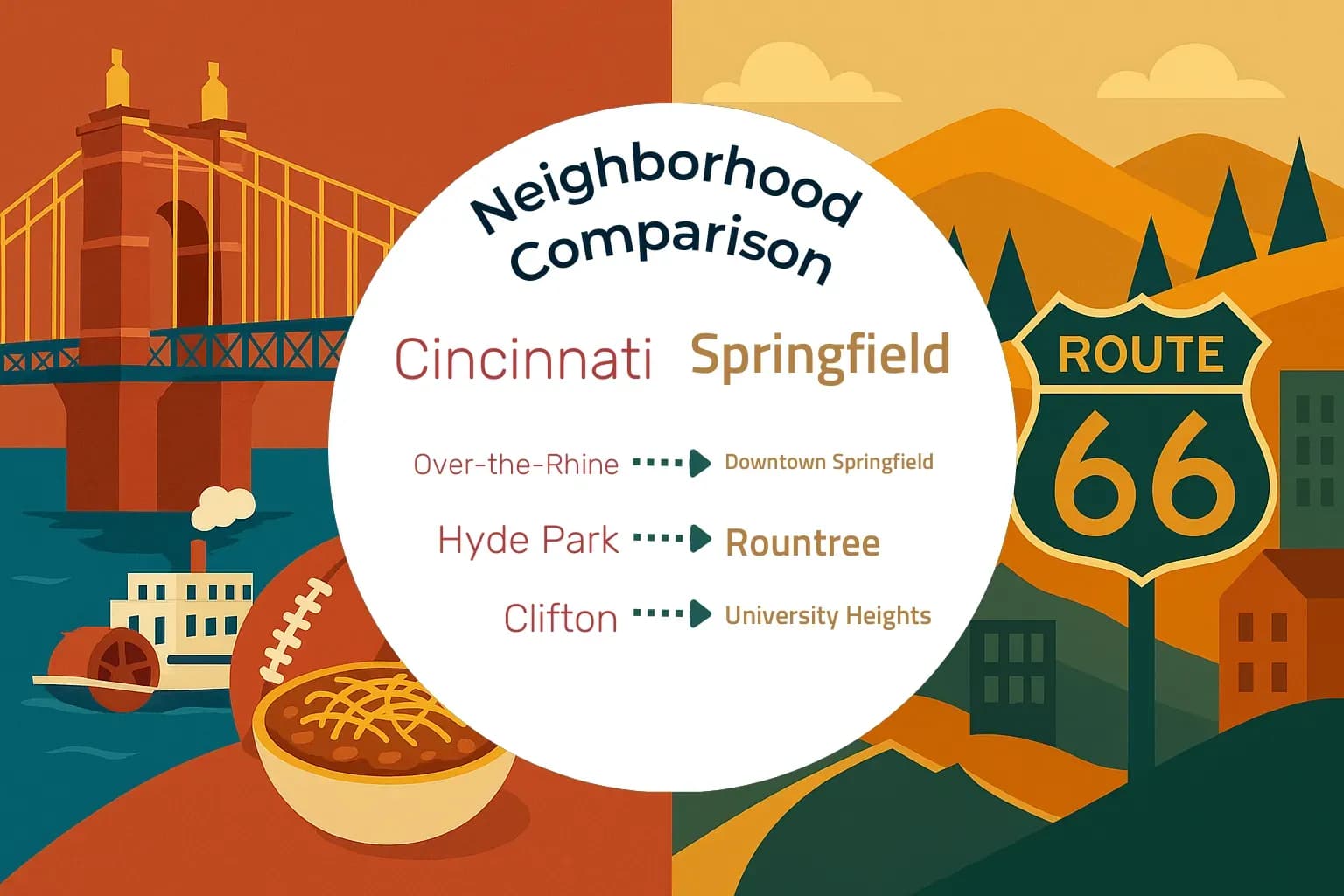 Cincinnati vs Springfield Neighborhood Comparison