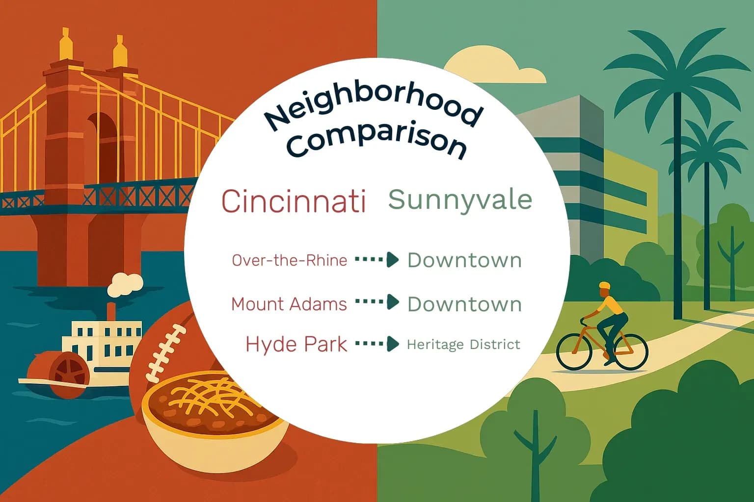 Cincinnati vs Sunnyvale Neighborhood Comparison