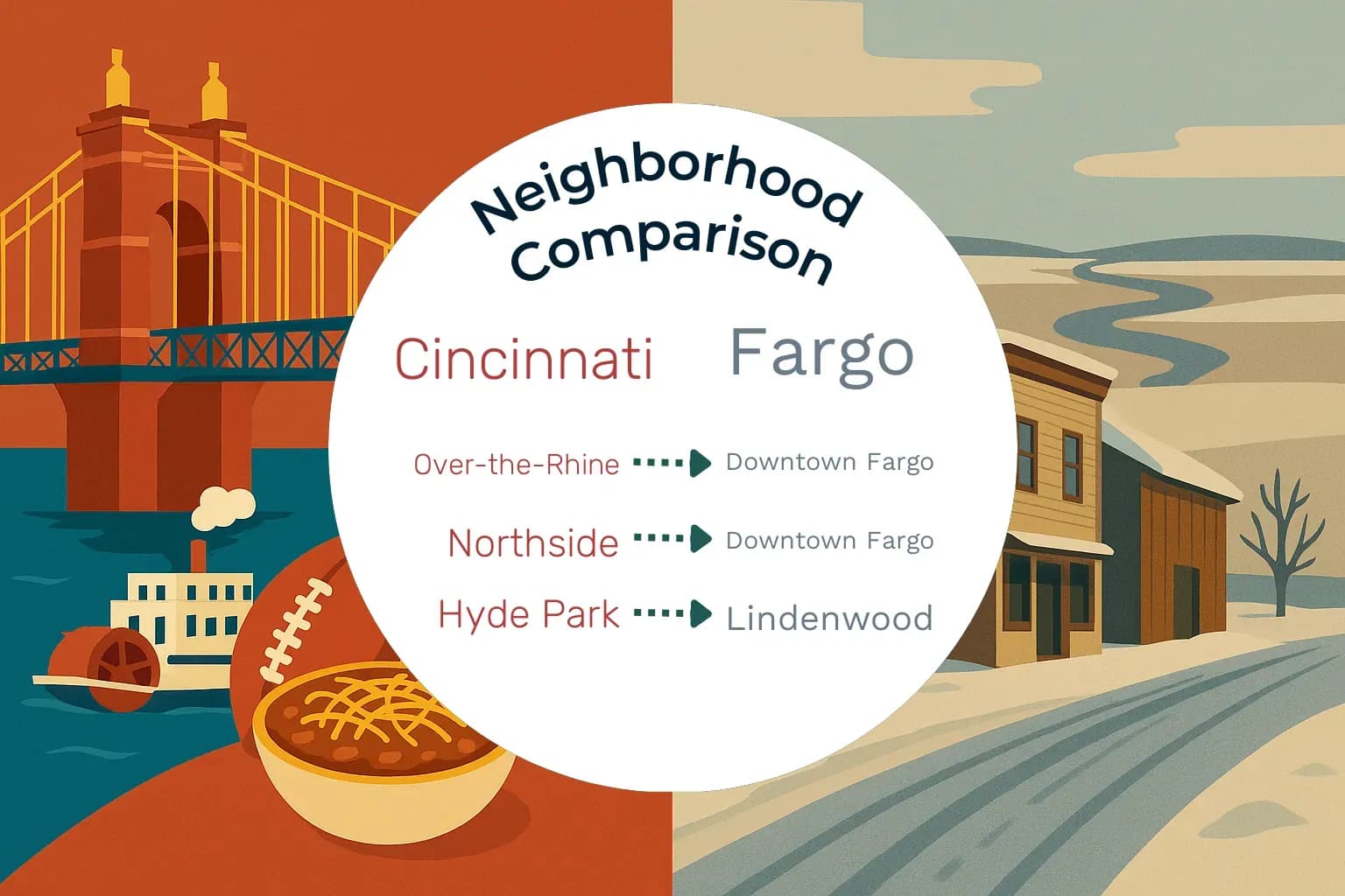 Cincinnati vs Fargo Neighborhood Comparison