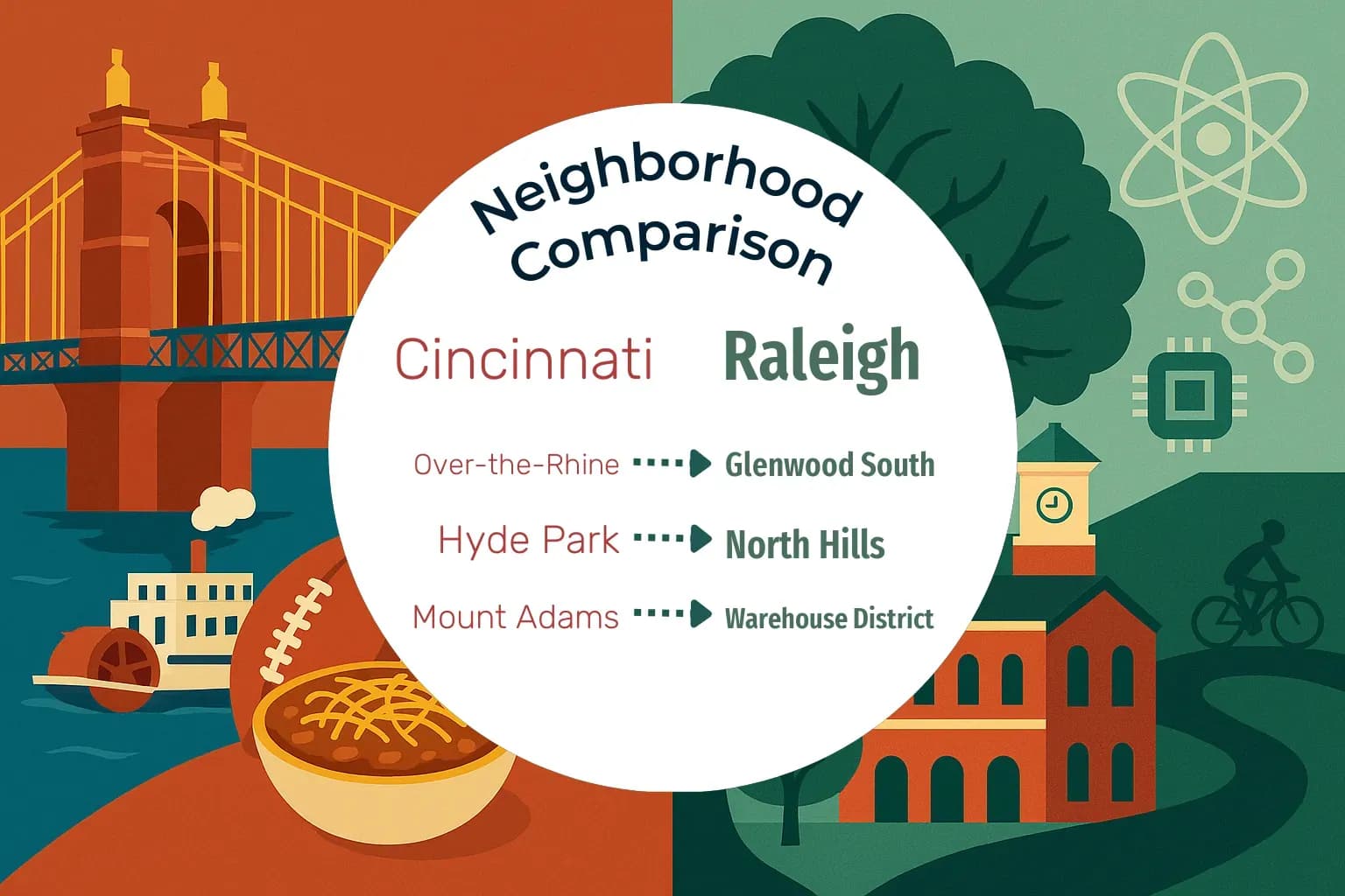 Cincinnati vs Raleigh Neighborhood Comparison