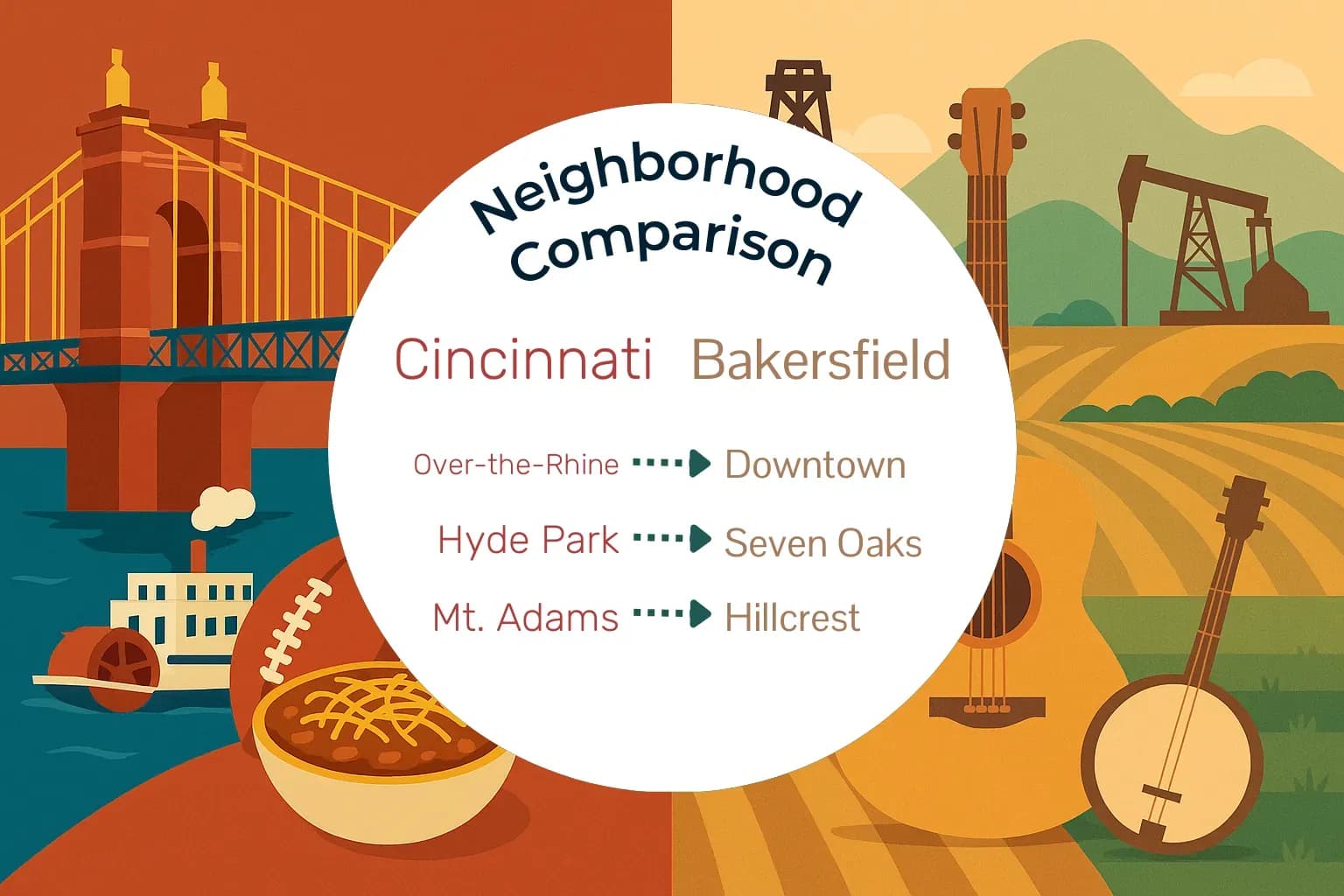 Cincinnati vs Bakersfield Neighborhood Comparison
