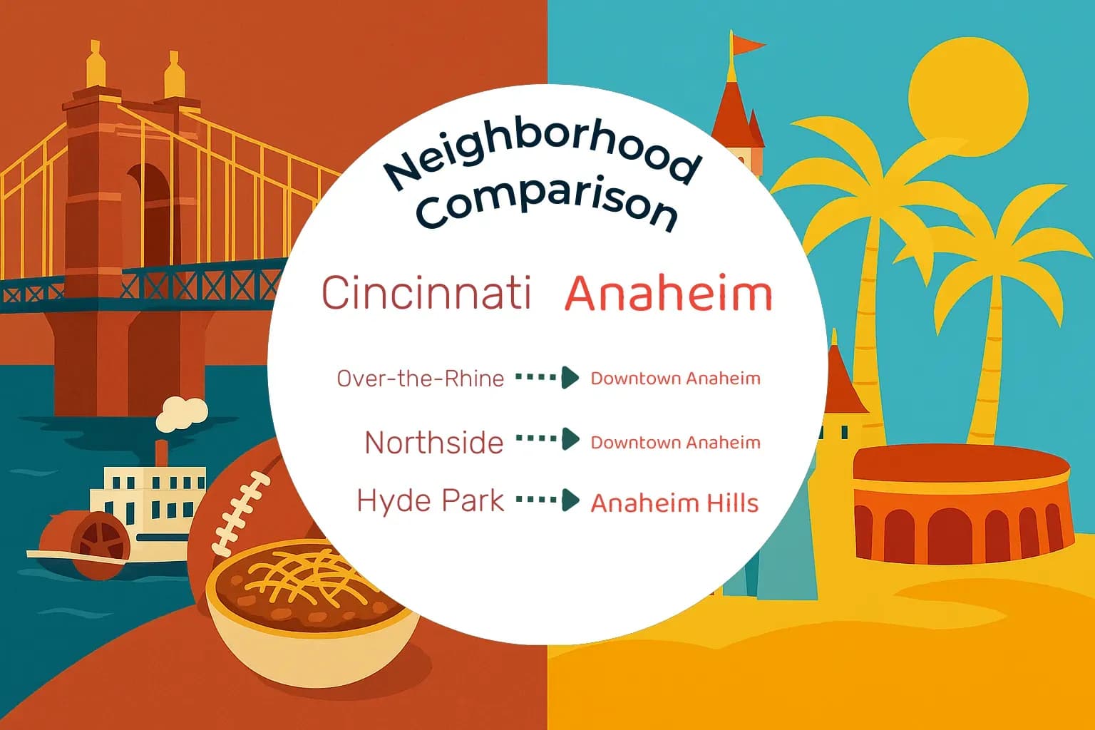 Cincinnati vs Anaheim Neighborhood Comparison