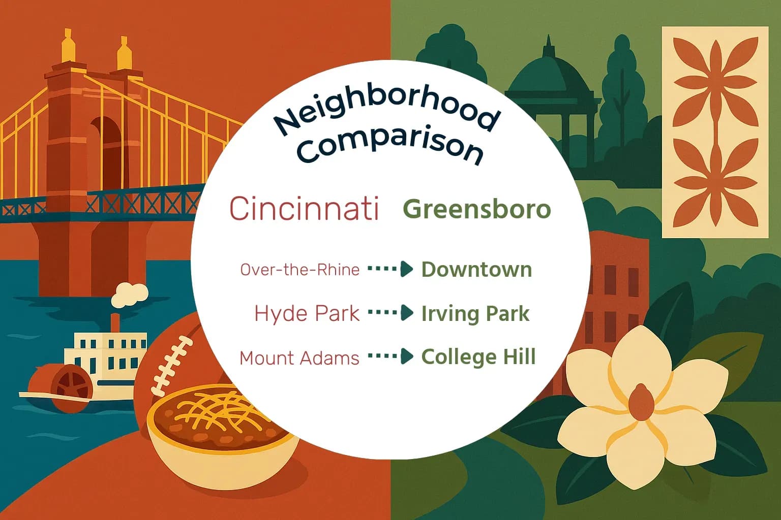 Cincinnati vs Greensboro Neighborhood Comparison