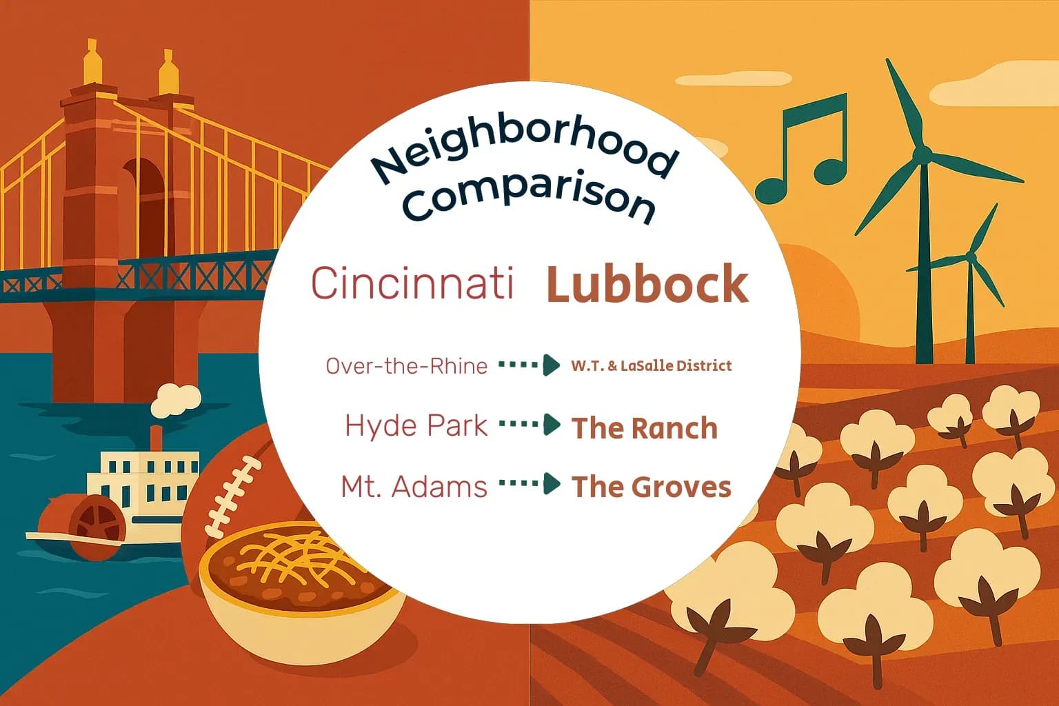 Cincinnati vs Lubbock Neighborhood Comparison