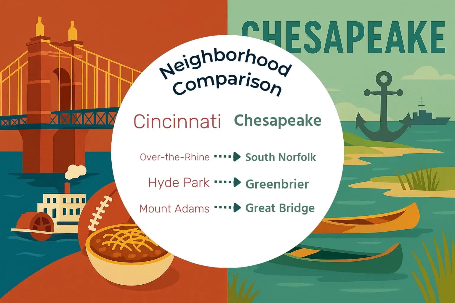Cincinnati vs Chesapeake Neighborhood Comparison