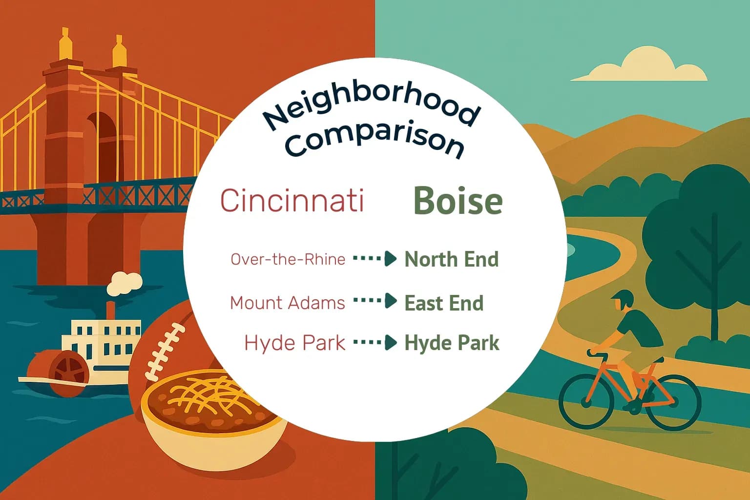 Cincinnati vs Boise Neighborhood Comparison