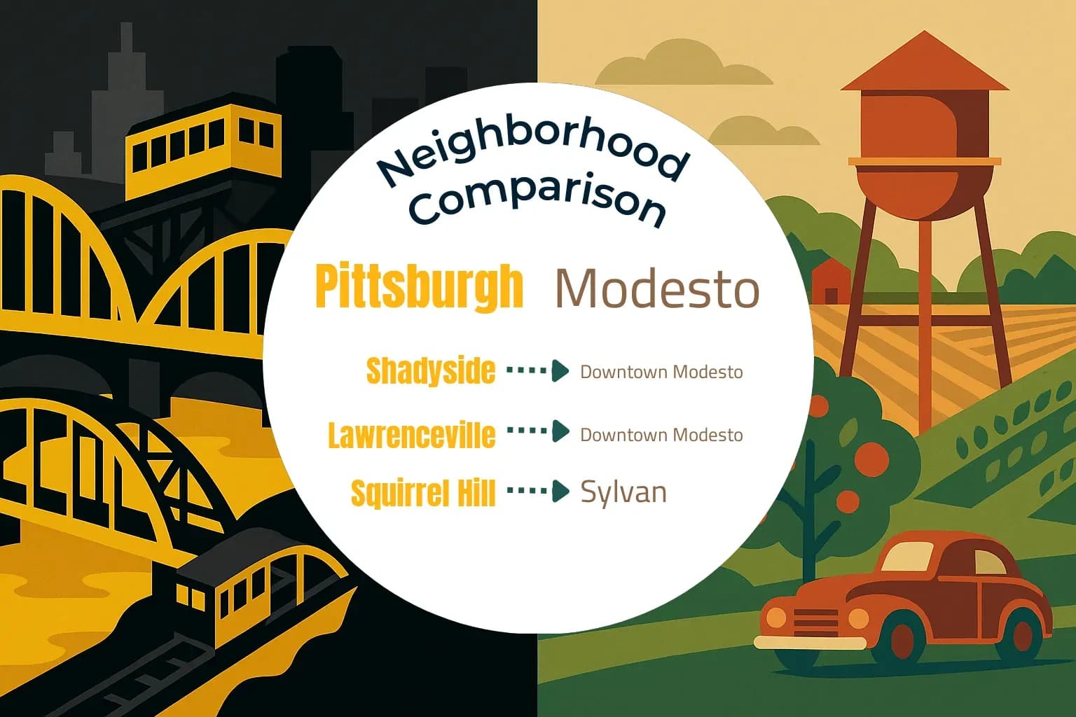 Pittsburgh vs Modesto Neighborhood Comparison