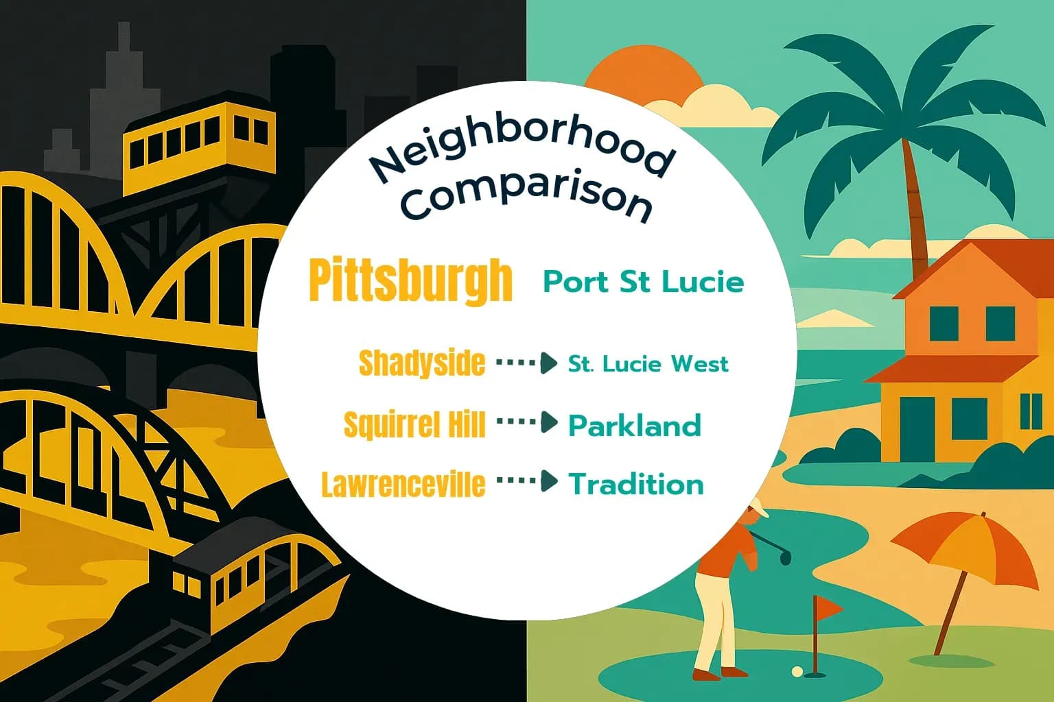 Pittsburgh vs Port St. Lucie Neighborhood Comparison