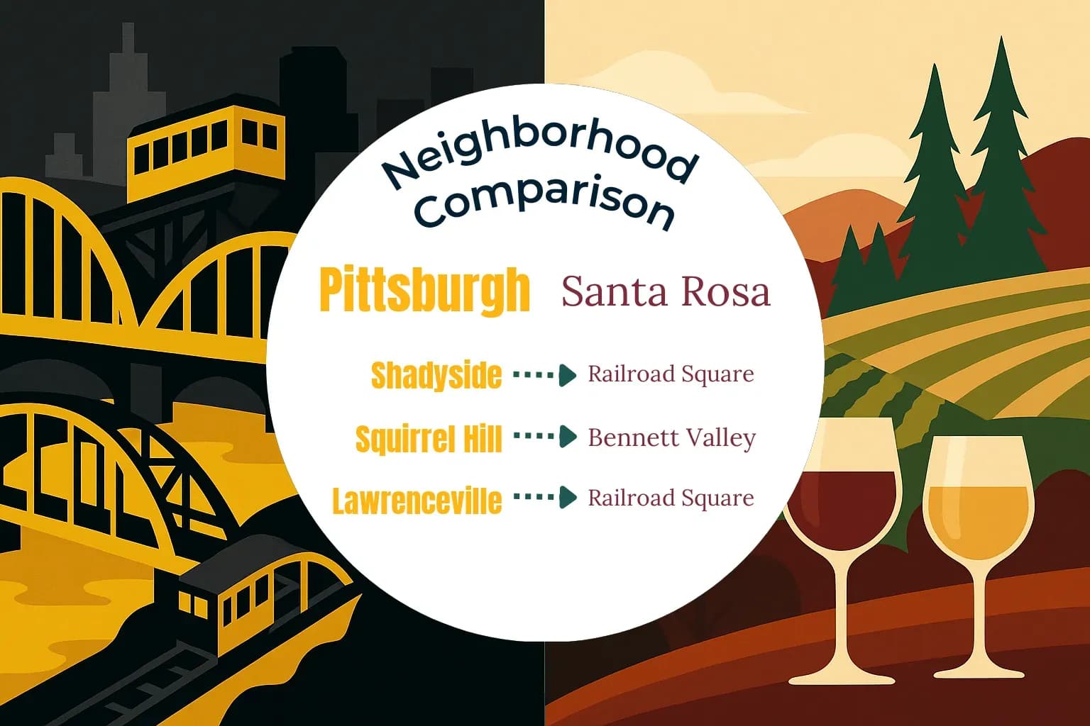 Pittsburgh vs Santa Rosa Neighborhood Comparison