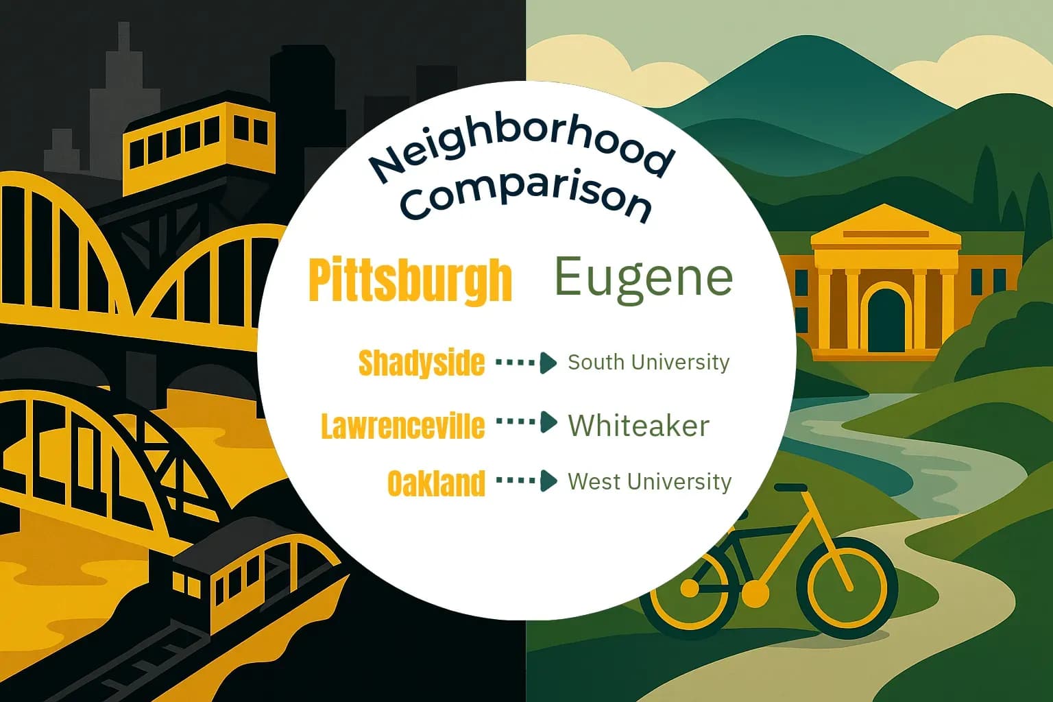 Pittsburgh vs Eugene Neighborhood Comparison