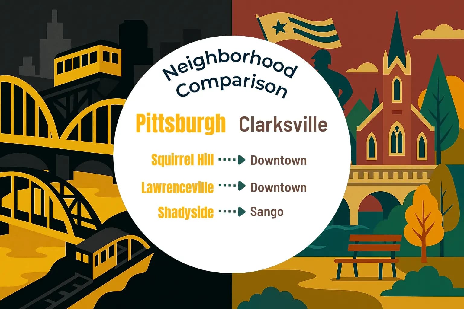 Pittsburgh vs Clarksville Neighborhood Comparison