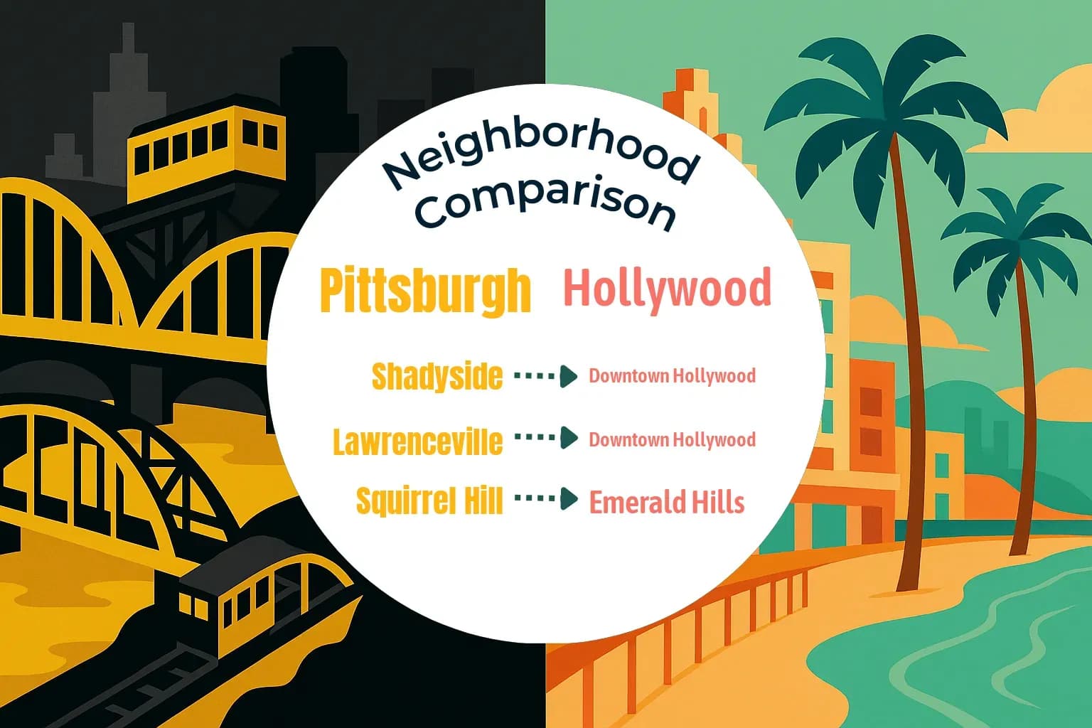 Pittsburgh vs Hollywood Neighborhood Comparison