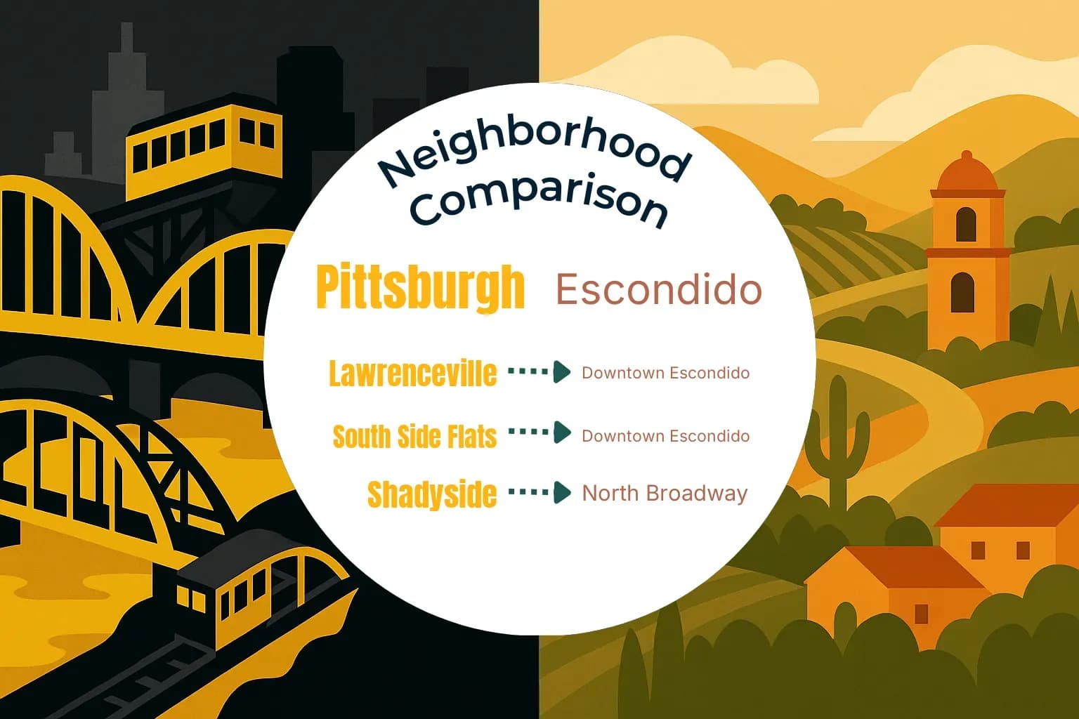 Pittsburgh vs Escondido Neighborhood Comparison
