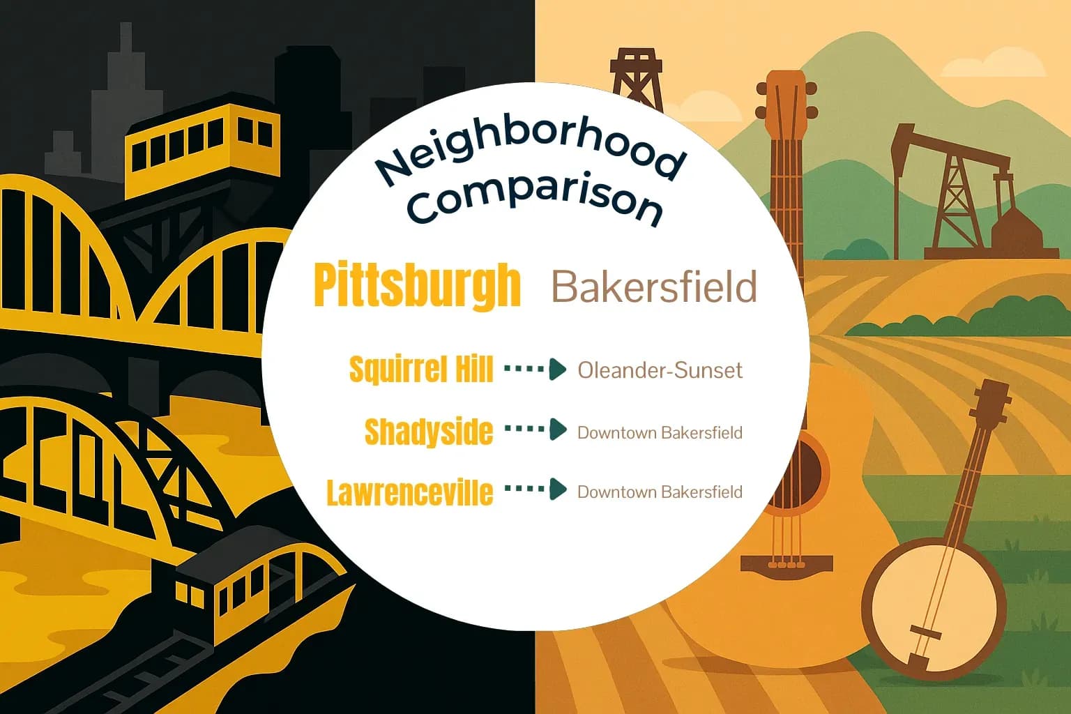 Pittsburgh vs Bakersfield Neighborhood Comparison