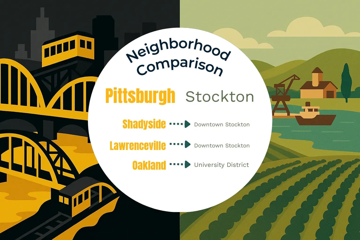 Pittsburgh vs Stockton Neighborhood Comparison