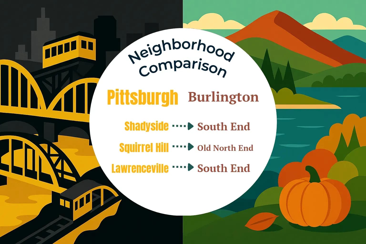 Pittsburgh vs Burlington Neighborhood Comparison