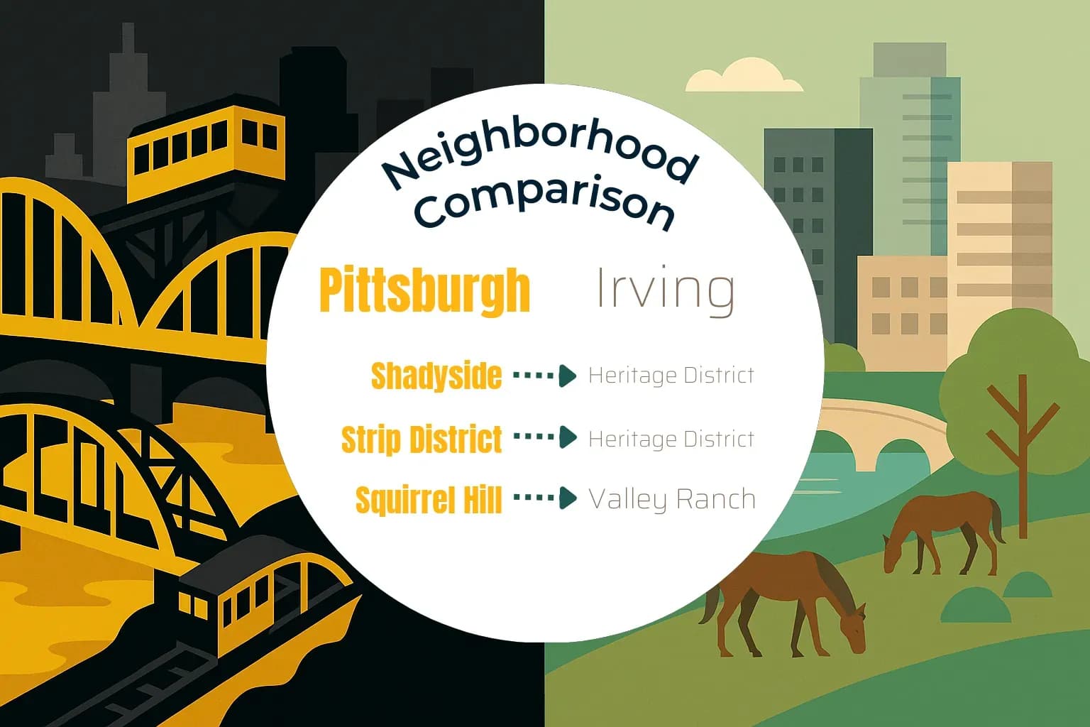 Pittsburgh vs Irving Neighborhood Comparison