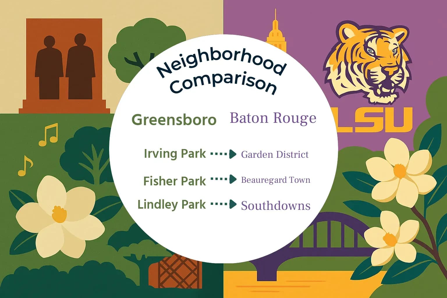 Greensboro vs Baton Rouge Neighborhood Comparison
