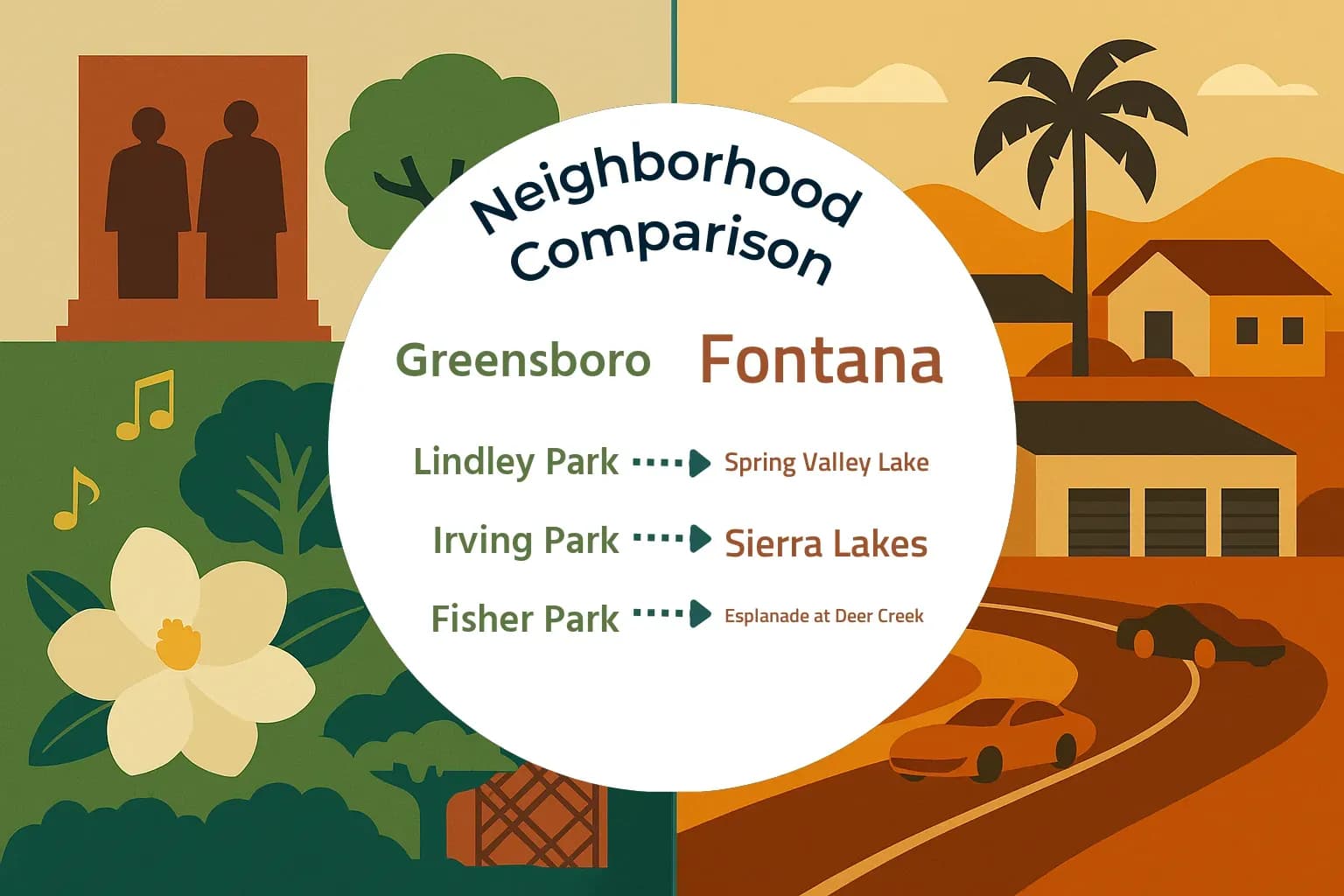 Greensboro vs Fontana Neighborhood Comparison