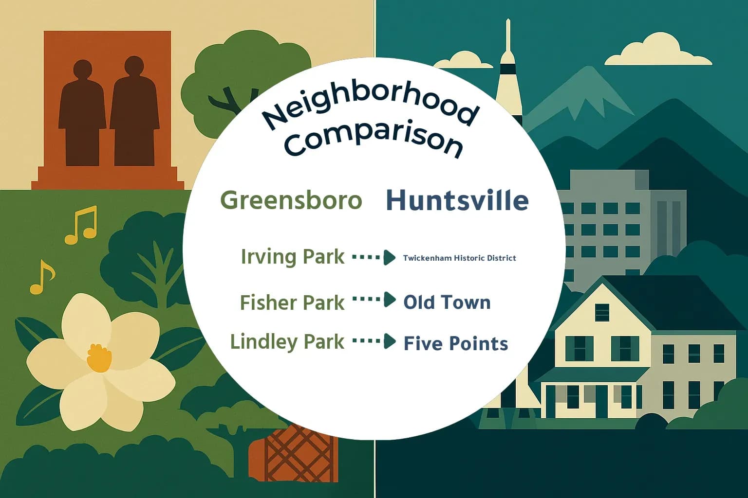 Greensboro vs Huntsville Neighborhood Comparison
