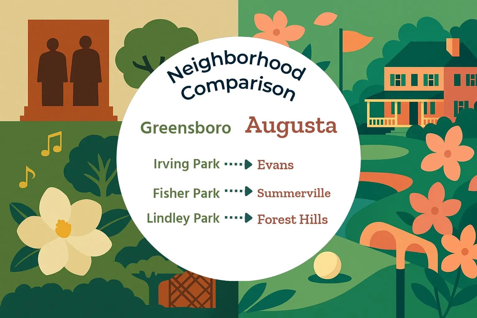 Greensboro vs Augusta Neighborhood Comparison