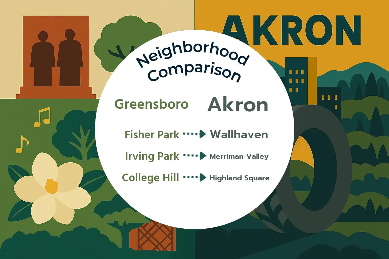 Greensboro vs Akron Neighborhood Comparison