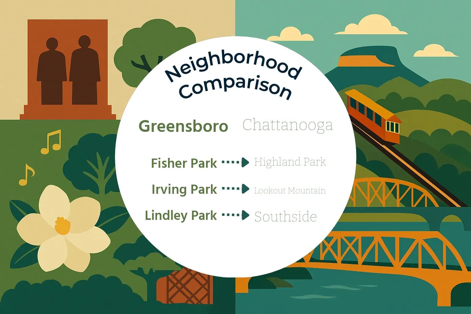 Greensboro vs Chattanooga Neighborhood Comparison