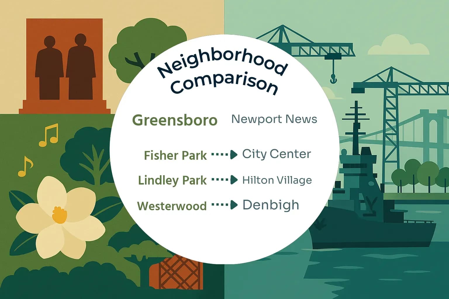 Greensboro vs Newport News Neighborhood Comparison