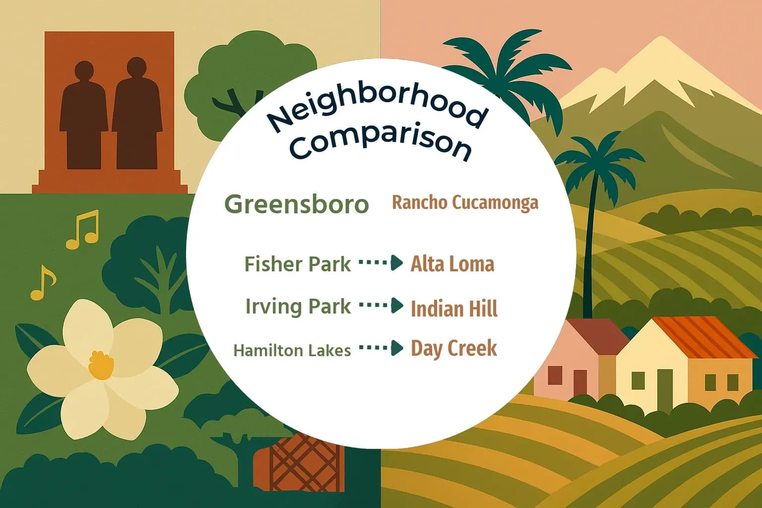 Greensboro vs Rancho Cucamonga Neighborhood Comparison